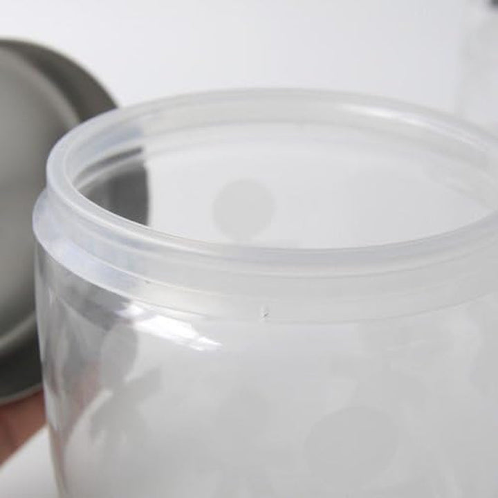 Alessi AKK37 GIROTONDO Borcan de bucătărie din sticlă cu amprentă și capac sigilat din oțel inoxidabil, L 21.6cm, H 10.5cm Cutii depozitare alimente Naty Shop