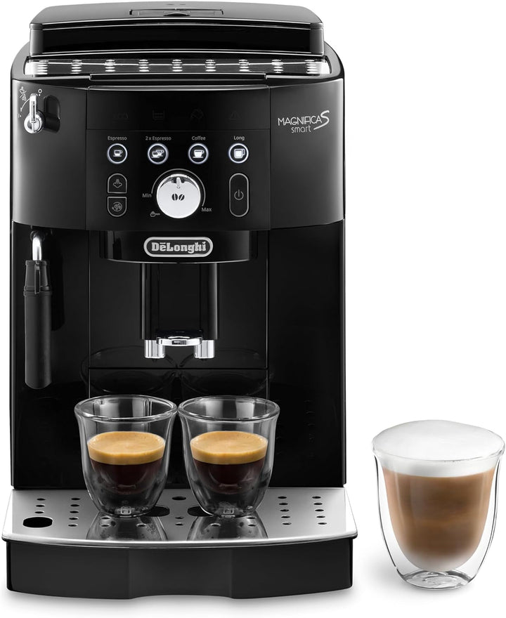 De'Longhi Magnifica Start ECAM222.20.B, Mașină de cafea complet automată cu spumă de lapte, pentru cappuccino, cu selector espresso direct și funcție 2X espresso, râșniță conică în 13 trepte, 1450 W, negru