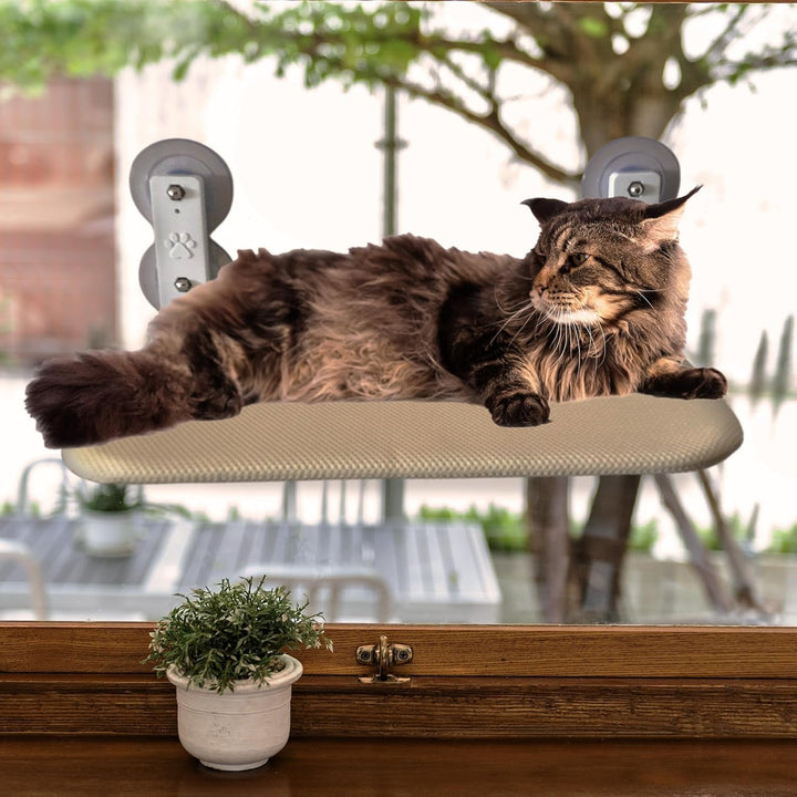 Hamac pentru pisici pentru fixare la fereastră cu ventuze, pat pliabil pentru pisici, scaune pentru ferestre pentru pisici cu ventuză dublă pentru fixare pe sticlă, hamac robust pentru ferestre pliabile