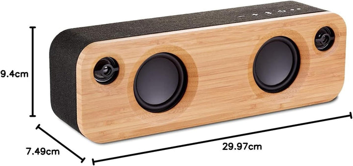 House of Marley Get Together Mini - Difuzor Bluetooth portabil, subwoofer de 2,5'' și tweeter de 1'', baterie cu autonomie de 10 ore, aux-in, încărcare USB, difuzor pentru Iphone, Ipad, Samsung Etc - Negru