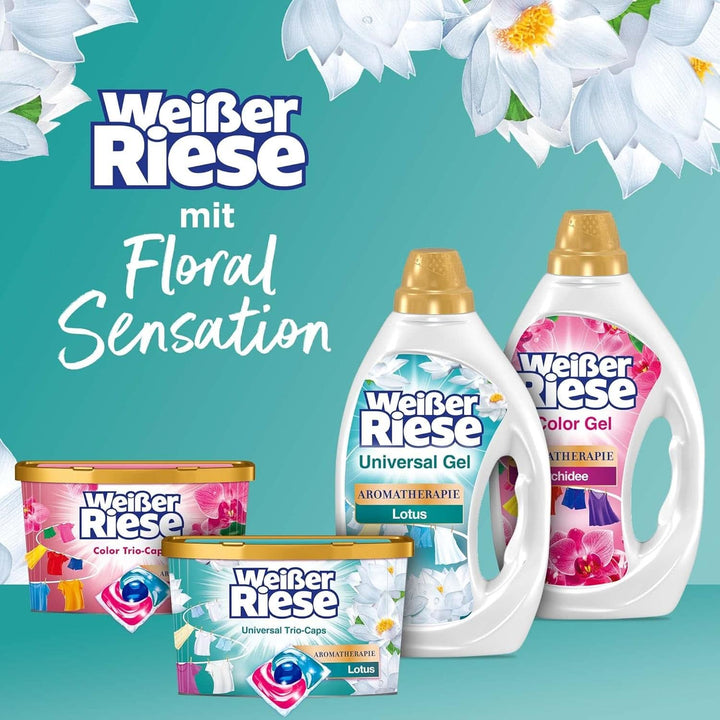 White Giant Universal Trio-Caps Aromatherapy Floral Sensation (120 spălări), Detergent de rufe cu lotus, Detergent pentru rufe grele cu parfum intens