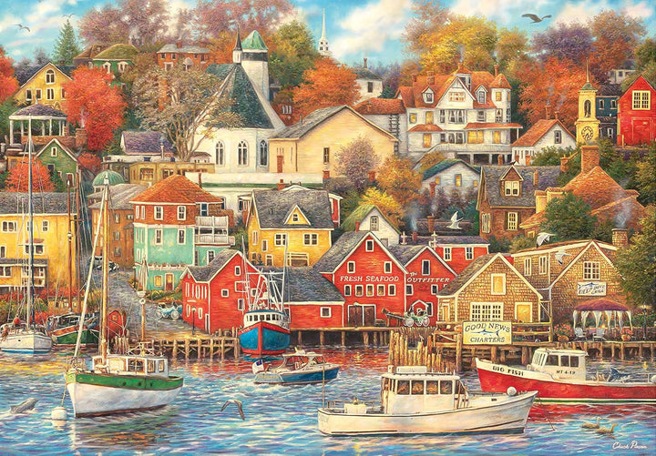 Clementoni - 31685 Collection Puzzle - Good Times Harbor - Puzzle 1500 piese de la 14 ani, puzzle pentru adulti cu obiecte ascunse, joc de indemanare pentru intreaga familie, mediu