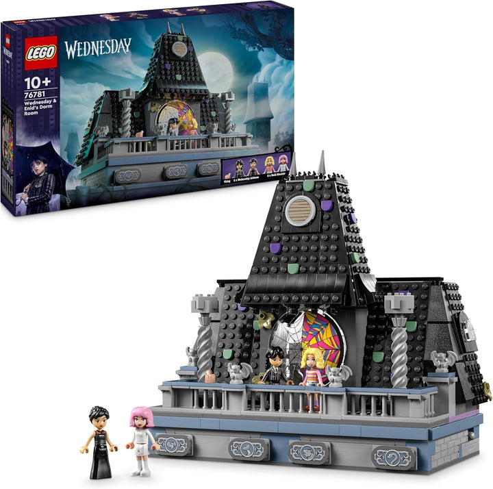 LEGO Wednesday: Miercurea și camera lui Enid din dormitor, Academia Nevermore de colecționat și remodelat, set de colecție cu 4 figurine, jucării pentru fete, băieți și fani 76781