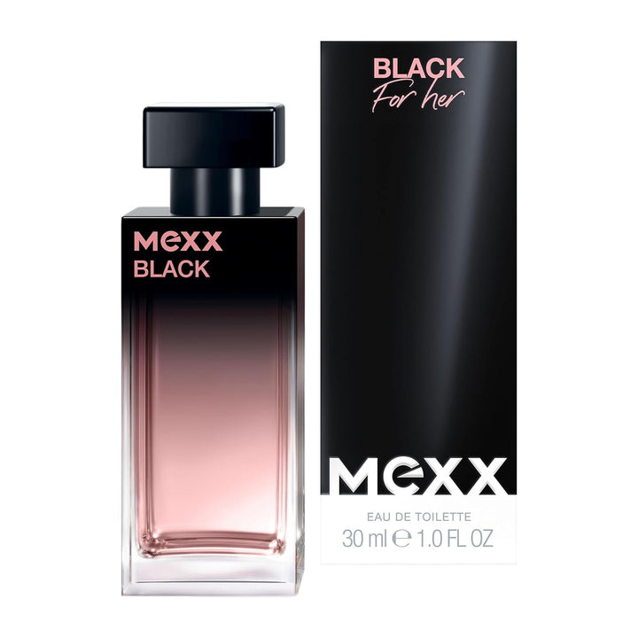 Apă de toaletă MEXX BLACK Woman, parfum captivant și intens cu note fructate pentru femei senzuale, 30 ml