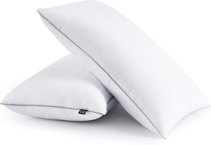 Pernă Bedstory, hipoalergenică, pernă de pat pentru hotel, țesătură perlată, pernă de dormit de lux pentru cei care dorm pe spate, pe burtă sau lateral (48 X 74 Cm), 2 bucăți