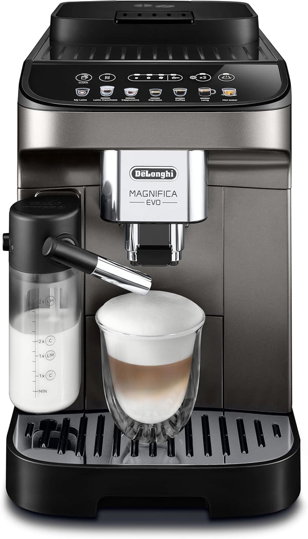 De'Longhi Magnifica Evo ECAM290.81.TB, Mașină de cafea complet automată, Dimensiuni compacte, Mașină Bean-to-cup, Spumă de lapte automată, 7 rețete, Display color Soft Touch, Titan/negru