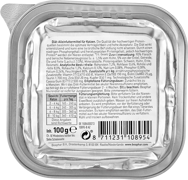 Beaphar dietă pentru rinichi +duck, 100g