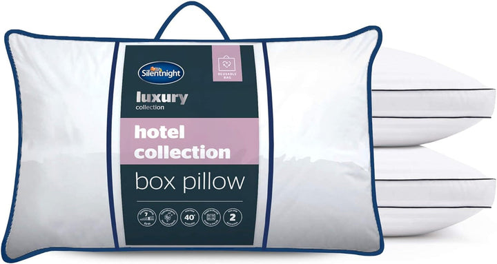 Pernă de susținere Silentnight Luxury Hotel Collection - pernă de susținere a spatelui și laterală de calitate hotelieră cu design cu pereți de cutie pentru susținere suplimentară a capului, gâtului și umerilor - 1 buc