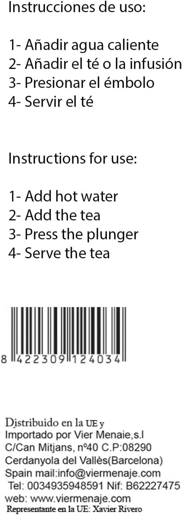 Cafetieră/ceainic franțuzesc, 1 litru / 34 oz, sticlă borosilicată rezistentă la căldură, filtru din oțel inoxidabil și capac negru