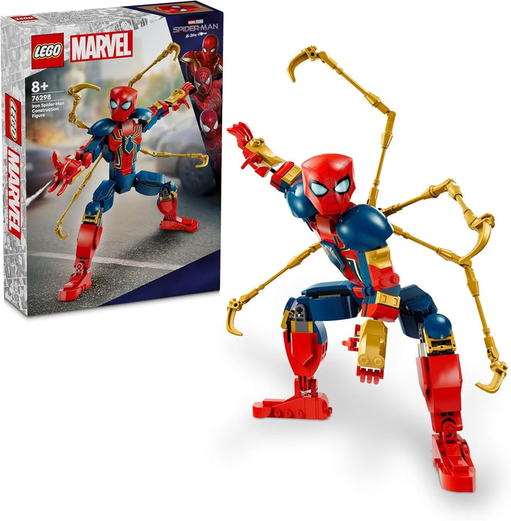 Figurină de construcție LEGO Marvel Iron Spider-Man, jucărie de acțiune cu supereroi pentru copii cu vârsta peste 8 ani, băieți și fete, set cu armură, model construibil, idee de cadou Avengers pentru fanii filmelor Marvel 76298