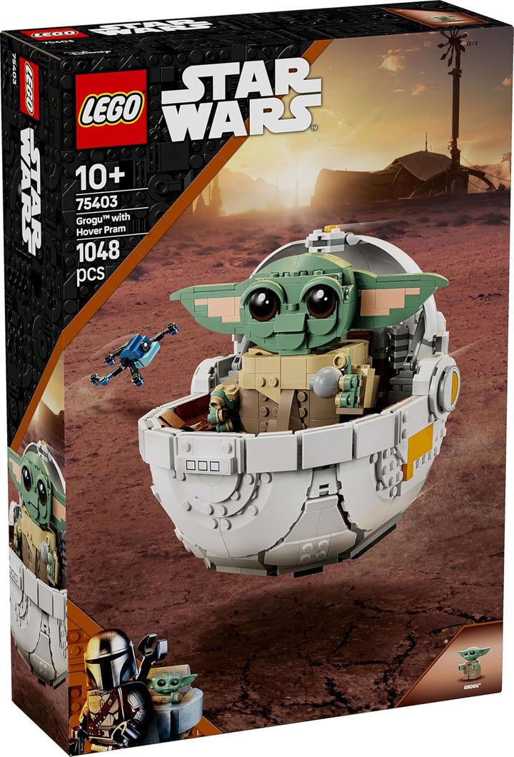 LEGO Star Wars 75403 Grogu în leagănul său repulsor din Mandalorian - Minifigurină de colecție - Model de construit, jucat și expus - Decorațiuni pentru casă - Cadou pentru băieți și fete cu vârsta de peste 10 ani