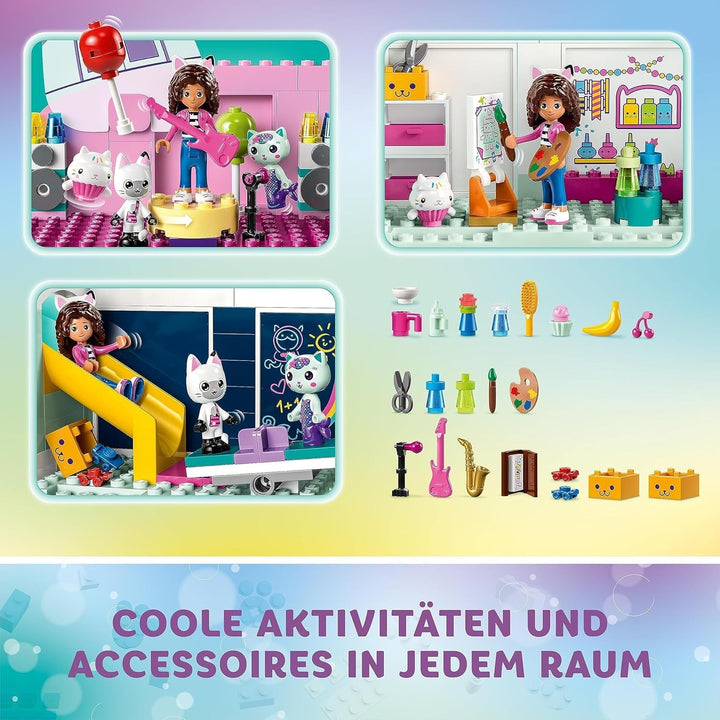 Lego 10788 Gabby's Dollhouse Toy Set, 8 camere și 4 etaje Gabby's Dollhouse Toy cu Pandi, Meerkat, Kuchi Figures și accesorii, cadou pentru fete de la 4 ani, băieți și copii