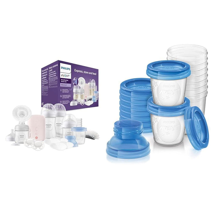 Philips Avent Elektrische Milchpumpe, Geschenkset – Einzelmilchpumpe, Babyflasche, Mehrwegbecher Für Muttermilch, Schnuller, Bpa-Frei (Modell SCD340/31) & Avent Sterilisator (Modell SCF291/00)