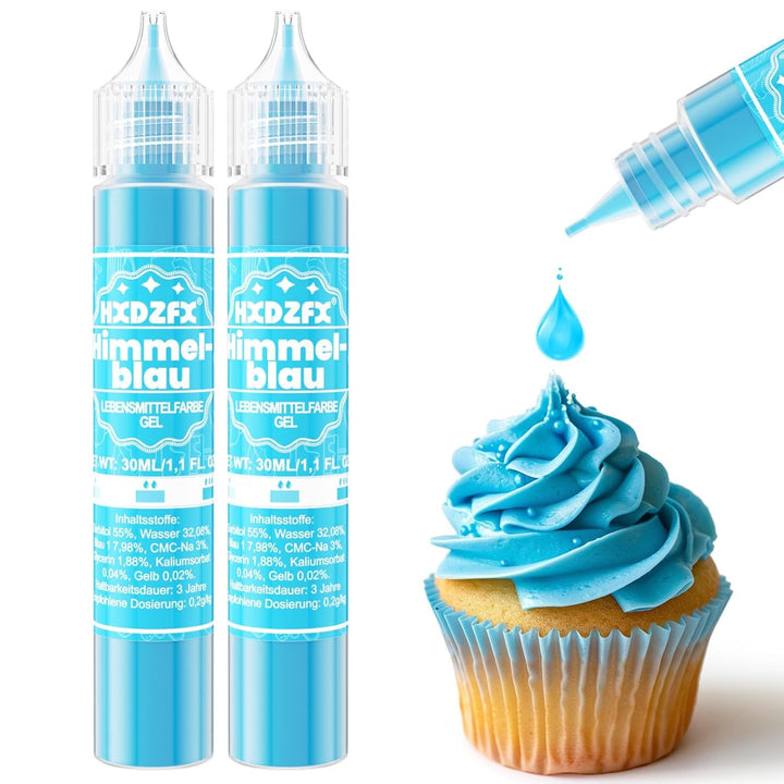 Lebensmittelfarbe Gel - HXDZFX 2×30Ml Lebensmittelfarbe, Hochkonzentriertes Zuckerfrei Food Coloring Für Tortendeko, Fondant Weiss, Macarons, Torte, Backen, Osterei, Slime (Weiß)