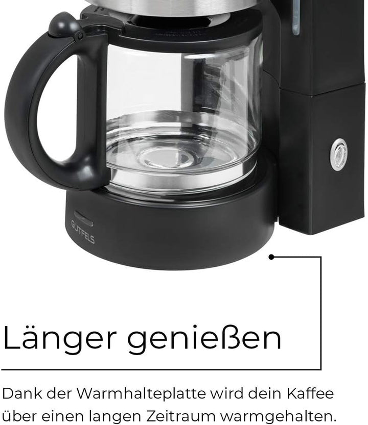 Espressor KA 8101 Swi | 1080 wați | Capacitate 10 cești | Oprire automată | Sistem anti-picurare | Indicator nivel apă | Oțel inoxidabil negru | Cafea