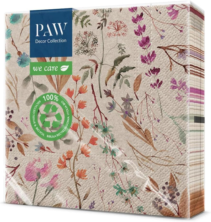 Path Decor Collection x Collection COLECCIÓN DE LA COLECCIÓN DE DISETA CM CM CON 3 capas. 20 piezas. Impreso con colores basados ​​en agua. Decoraciones de mesa. Nature, HIRSC, Paw_022022, ciervo, 33 x 33 cm (paquete con 3)