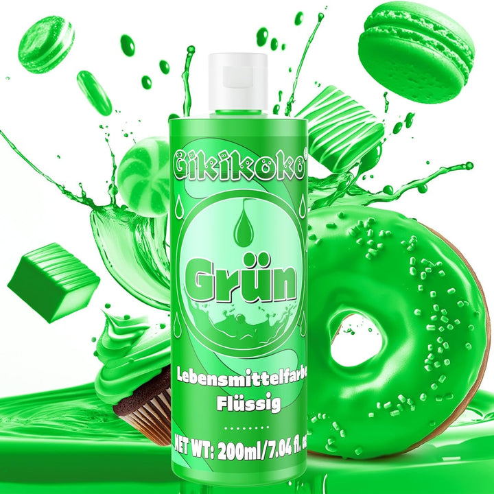 Lebensmittelfarbe - Gikikoko 200Ml Lebensmittelfarbe Flüssig Hoch Konzentriert, Lebensmittelfarben, Food Coloring Für Backen, Macaron, Cake, Jello, Fondantieren, Kuchen, DIY Slime (Blau)