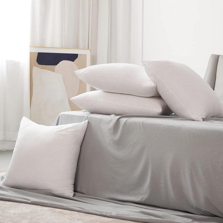 Novilla Pillow 65X65 Set de 2, 2800G (1400Gx2) Pernă reglabilă în înălțime Pernă pătrată de dormit Pernă albă de pat cu zip față de pernă lavabilă