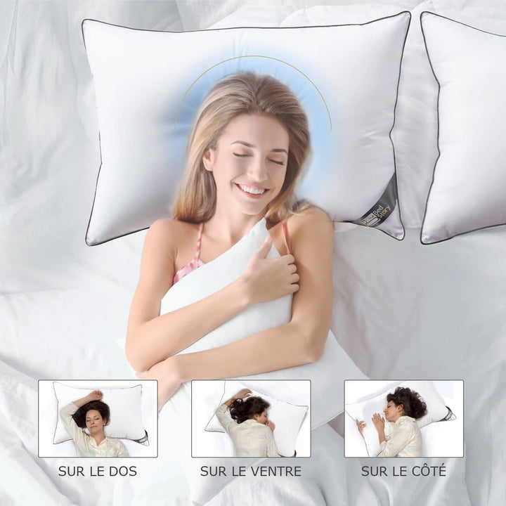 Pernă Bedstory, 50 X 70 Cm, 2 bucăți, Rezistent la mușcături, Respiră transpirația, Hipoalergenic, Umplutură: 100% fibră de poliester, Ultra-confort și confort moale și suport excelent