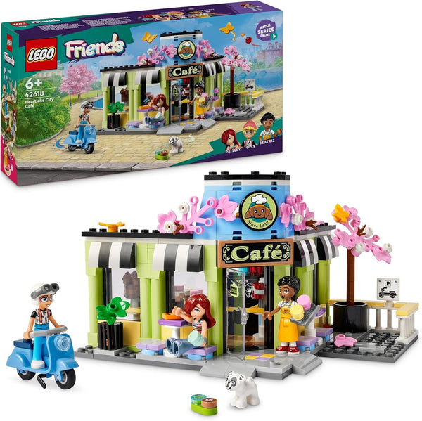 LEGO Friends Heartlake City Café, jucărie pentru copii, brutărie de jucărie, idee de cadou pentru fete și băieți cu vârsta peste 6 ani, set cu 3 figurine de joacă și figurină de câine 42618