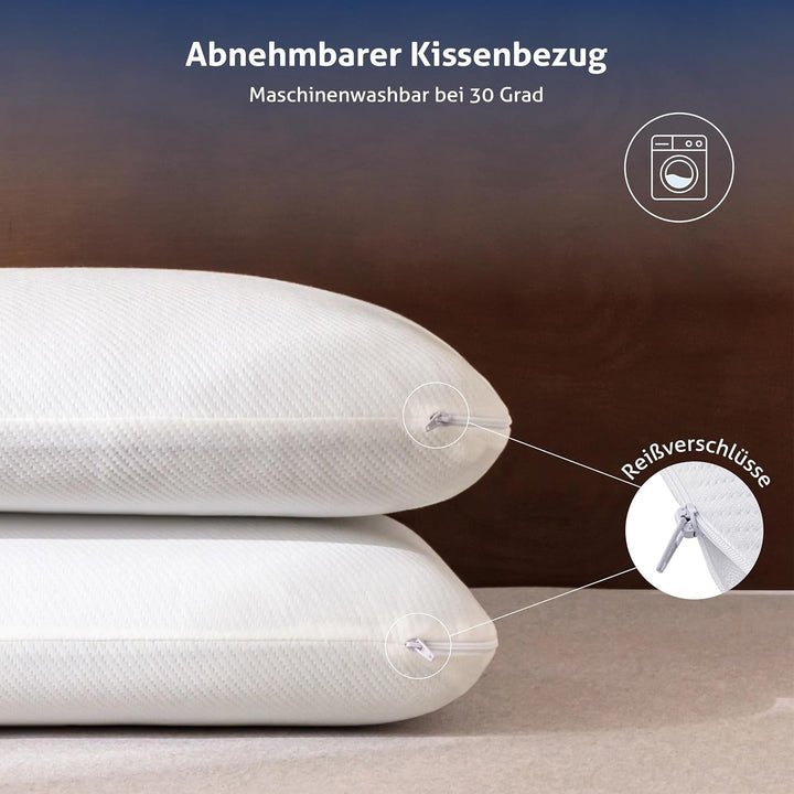 MLILY Pillow Essence 75X35 Cm Memory Foam Pillow, pernă ergonomică moale pentru susținerea gâtului cu spumă vâscoelastică albastră, ventilație respirabilă, capac lavabil, 35X75 Cm