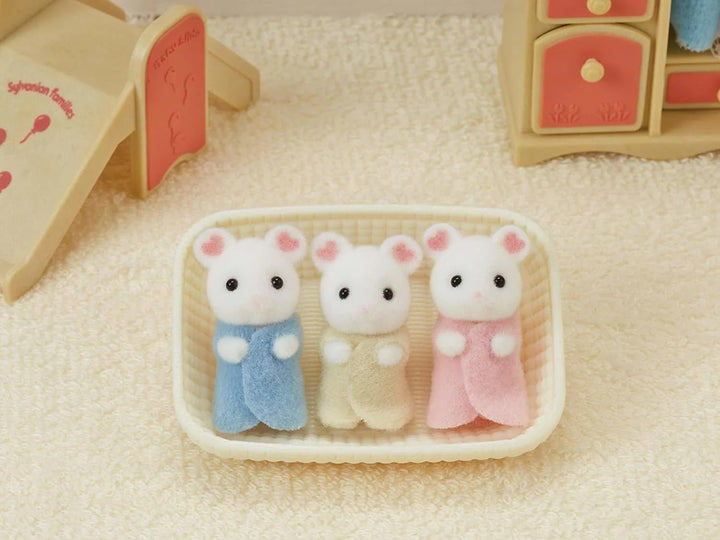 Sylvanian Families L5337 Tripleți de șoareci Marshmallow - Figuri pentru casa de păpuși
