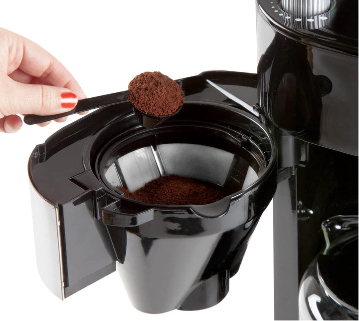 DOMO DO721K Espressor de cafea măcinat și preparat - Funcție boabe-la-cană - Afișaj LCD - Pentru cafea măcinată sau boabe întregi - 1,5 L