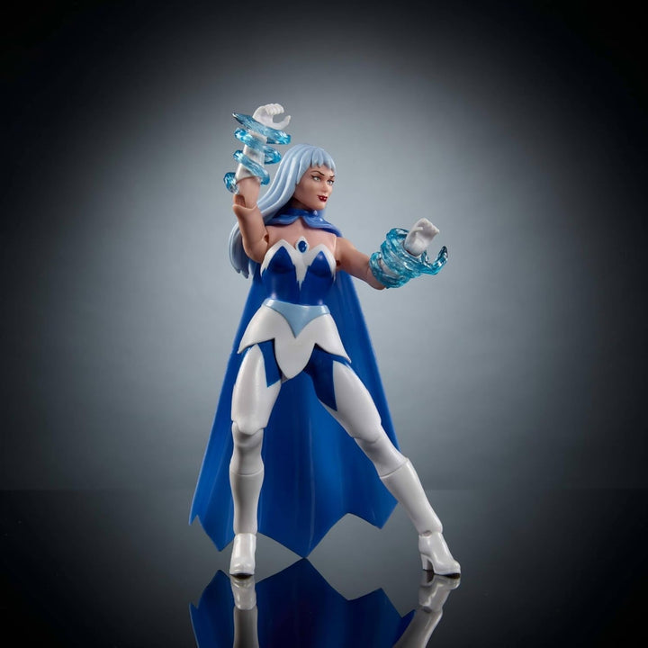 Masters of the Universe Origins Action Figure Frosta din colecția de desene animate, aproximativ 14 cm înălțime, din serialul TV din anii 1980, prințesa puterii cu forță de gheață, design detaliat și pelerină, JBM87