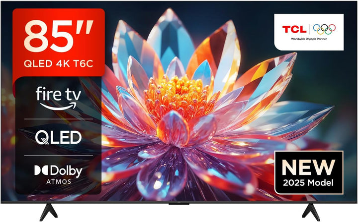 TCL 43T6C 43 Zoll QLED 4K HDR Fernseher, Smart Fire TV Mit Dolby Vision & Atmos, HDR10+, Sprachbefehl Funktion & Ask Alexa