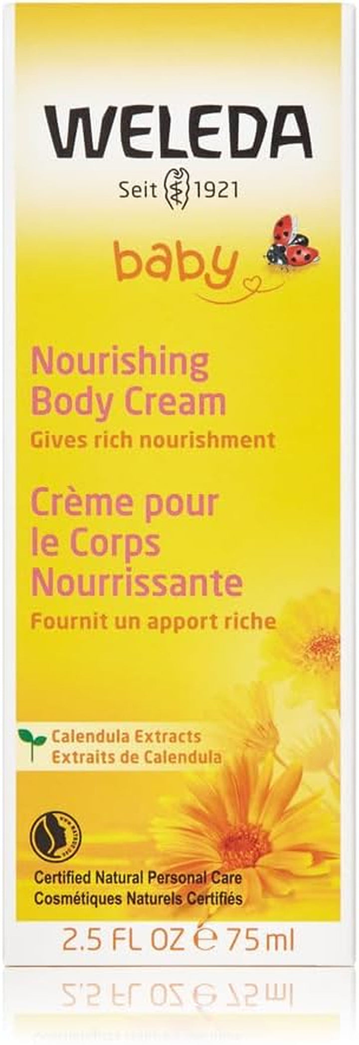 WELEDA Organic Baby Calendula Care Cream Body & Face 75ml - Cremă de față / cremă de piele pentru cosmetice naturale cu ulei de susan și lanolină pentru îngrijirea pielii uscate. Cremă hidratantă de îngrijire pentru bebeluși și copii