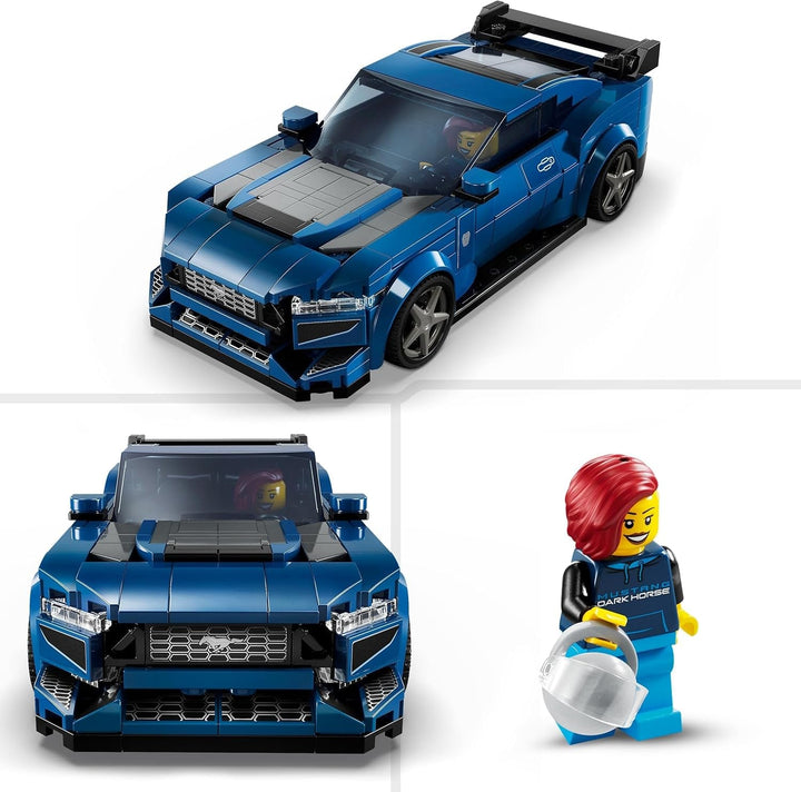 LEGO Speed Champions Ford Mustang Dark Horse Sports Car, jucărie auto cu minifigurine de construit, jucat și expus pentru copii, cadou pentru băieți, fete și fani auto de la 9 ani 76920