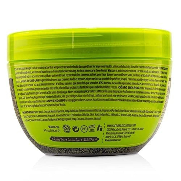 Mască de reparații profunde cu ulei de macadamia pentru unisex 8,5 oz Mască Masca de par Naty Shop