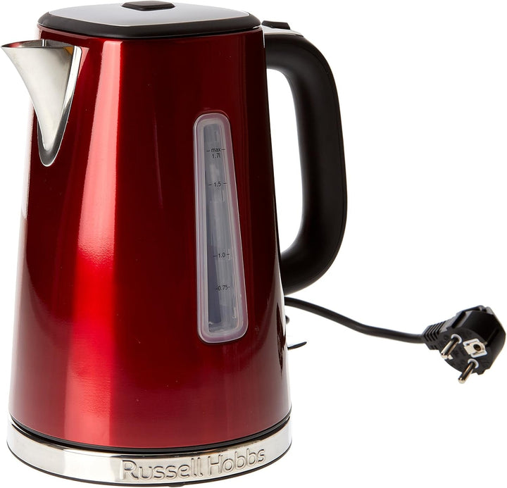 Russell Hobbs 23240-56 Luna Solar Red Digital Glass, Tehnologie cu cap de duș, Sistem de încălzire rapidă, Cafetieră, Oțel inoxidabil/Plastic, 1,5 litri, Roșu
