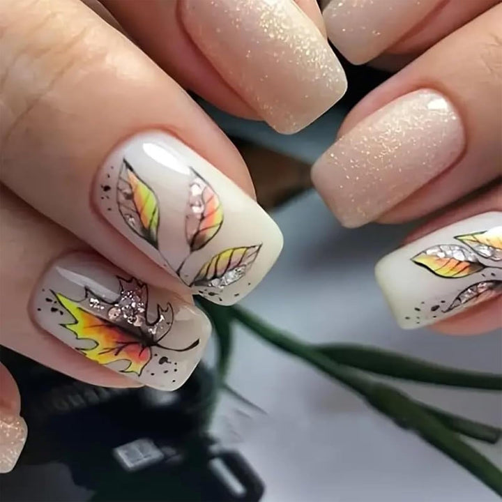 6 Blatt Herbst Nagelsticker,Ahornblatt Selbstklebend Nagelaufkleber,Herbst Nail Sticker,Nageldesign Zubehör,Nail Art Sticker,Selbstklebende Deko Für Nägel