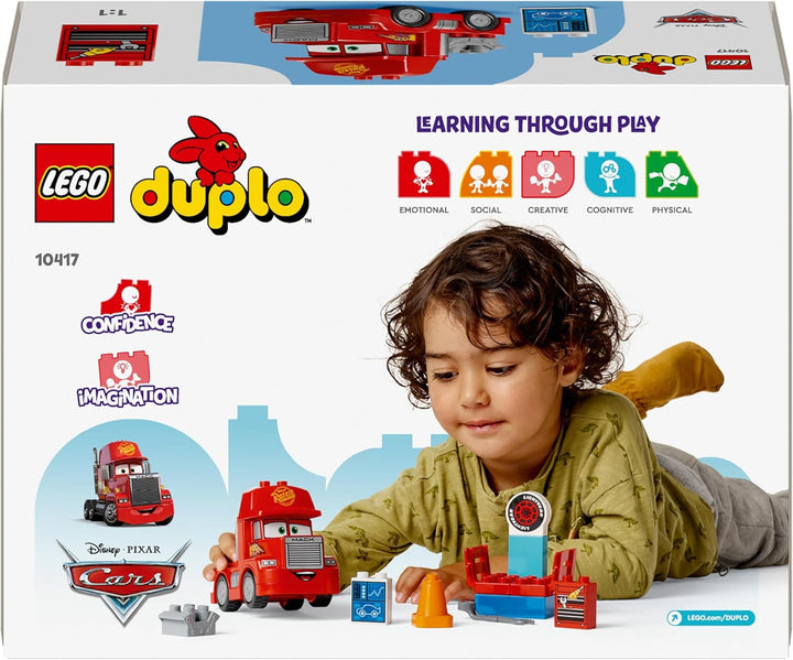 LEGO DUPLO | Disney and Pixar™S Cars Mack Truck Racing, set de mașini cu camion de jucărie pentru copii de 2 ani și peste, cadou pentru copiii de 2 ani care iubesc camionul roșu din film 10417