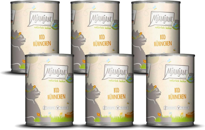 Mjamjam - Hrană umedă premium pentru pisici - Naturally Delicious - The Organic Box, 6-pack (6 X 400G), fără cereale