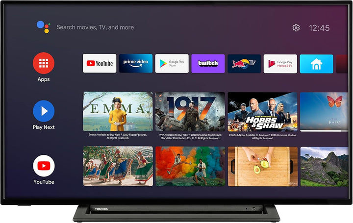 Toshiba 32WA3B63DAZ 32 Zoll Fernseher / Android TV (Hd-Ready, HDR, Smart TV, Play Store & Google Assistant, Triple-Tuner, Bluetooth)