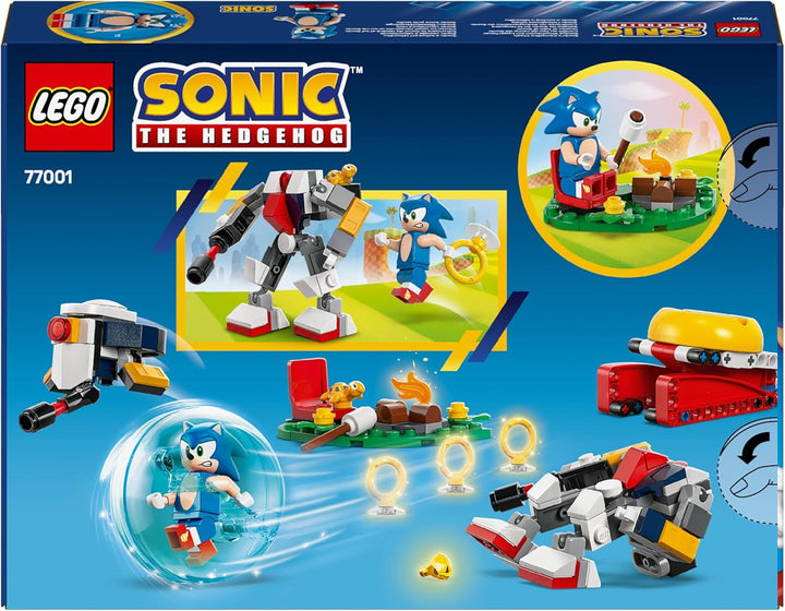LEGO Sonic the Hedgehog Sonics Showdown At The Campfire, jucărie de jocuri pentru copii și fani ai jocurilor video, set de construcție pentru băieți și fete de la 7 ani, set de aventură, colecționabil 77001