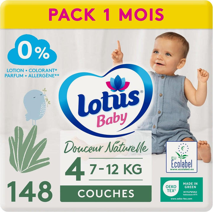 Douceur Naturelle – Windeln Größe 3 (5-9 Kg) Pack 1 Monat – 172 Windeln