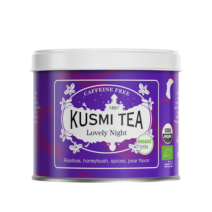Kusmi Tea - Sweet Break - Ceai vrac organic cu hibiscus, plante și fructe - Aromă de fructe roșii și biscuiți - Ceai de fructe fără cofeină - Ceai vrac - Cutie metalică de 100 g pentru aproximativ 50 de cești