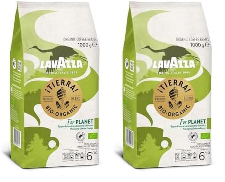 Lavazza, Tierra for Africa, 100% Bio Kaffeebohnen, Ideal Für Espressomaschinen, Kräftiger Und Vollmundiger Geschmack, Intensität 9/10, Aromen Von Nüssen, Mittlere Röstung, 1 Kg Packung