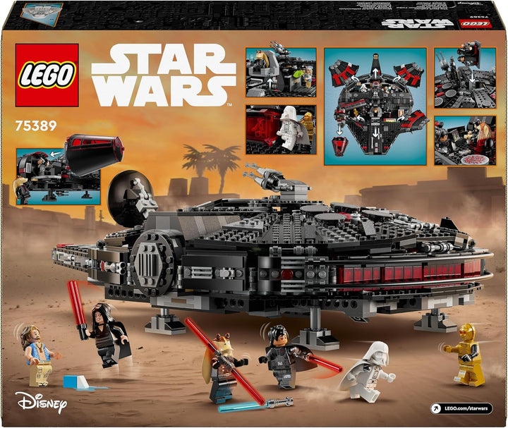 LEGO Star Wars Dark Millennium Falcon, Set navă stelară, Jucărie de construcție pentru copii, Cadou aniversar pentru băieți, fete și fani, Jucărie de aventură 75389