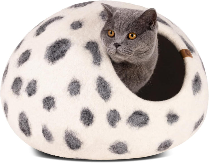 MEOWFIA Pat pentru Pisici Peșteră – Paturi ecologice din lână 100% Merino pentru pisici și pisoi