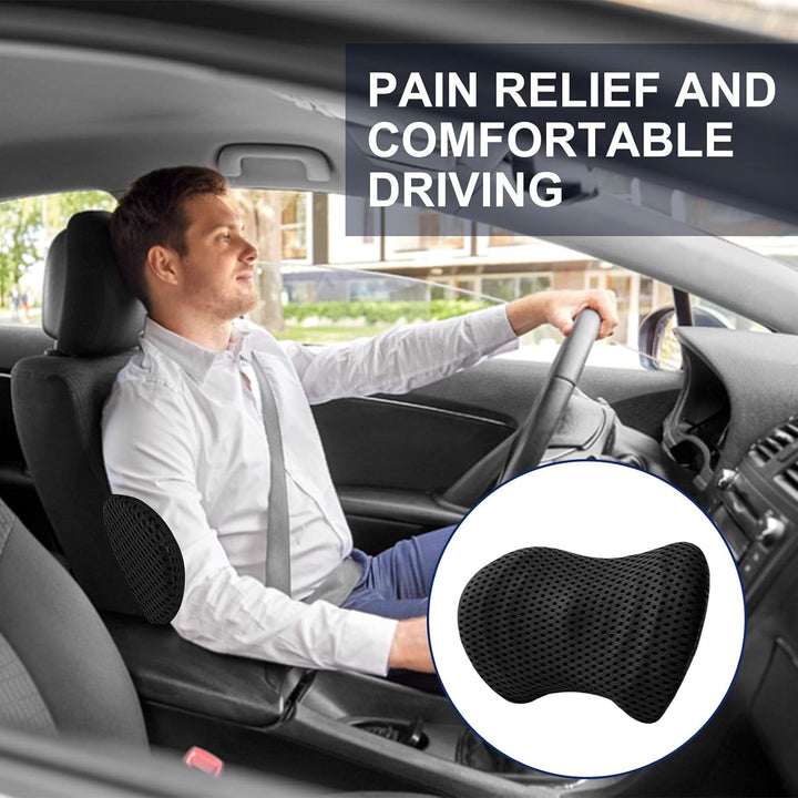 Raxfekro pernă lombară pernă spate, pernă lombară ergonomică din spumă cu memorie, pernă spate pentru susținerea spatelui, pernă suport lombar pentru scaune auto și scaune de birou (negru)