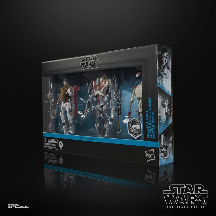 Star Wars Seria Neagră Magna Raider, Super Battle Droid, Jedi Battle Droid: Survivor Action Figures 3-pack, Scale 15 cm