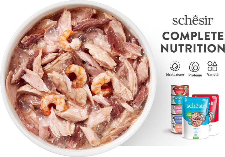 , Ton cu somon în jeleu, hrană umedă completă pentru pisici, la cutie, cu vitamine suplimentare, 100% naturală, 6 X 85 G