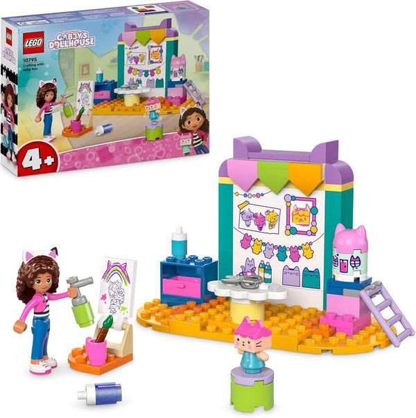 LEGO 4+ Gabby's Dollhouse Craft Fun With Baby Box, set de joacă pentru jocuri de rol, set creativ de artă și artizanat pentru fete și băieți de la 4 ani, model de jucărie House 10795