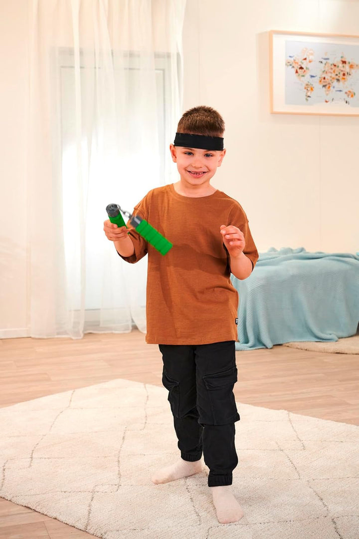 Next Ninja Nunchaku, sunet, mâner învelit în material moale, 13cm, jucărie de rol, de la 3 ani, verde