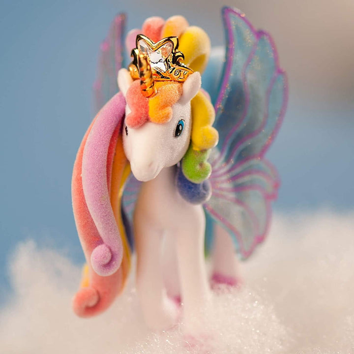 Galupy Unicorn - Pachet de 3 figurine unicorn, jucării unicorn de colecționat, figurine ponei cu aripi strălucitoare și cristal Swarovski