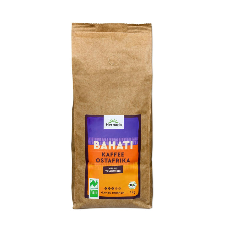 Herbaria MAKEDA Bio Espresso Ganze Bohnen 1Kg – Naturland Fair Zertifiziert Aus Ostafrika – Röstaromen Mit Kakao- & Eichenholz-Noten – Bio Kaffeebohnen Perfekt Für Siebträger Und Kaffeevollautomaten